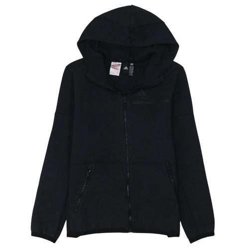 Adidas Boys Black Full Zip Hoodie 13-14 Years Regular Fit Fleece Sweatshirt
