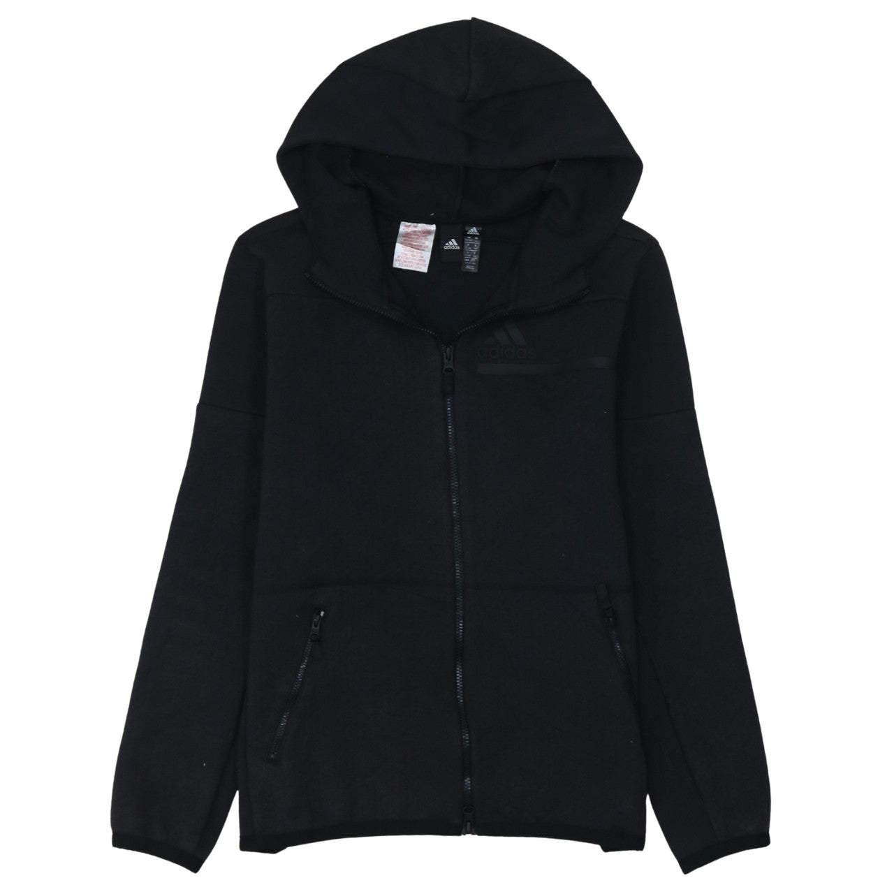 Adidas Boys Black Full Zip Hoodie 13-14 Years Regular Fit Fleece Sweatshirt