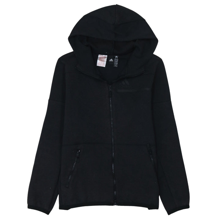 Adidas Boys Black Full Zip Hoodie 13-14 Years Regular Fit Fleece Sweatshirt