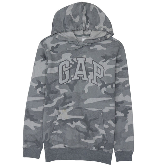 GAP Men's Grey Camouflage Pullover Hoodie Small Cotton Blend
