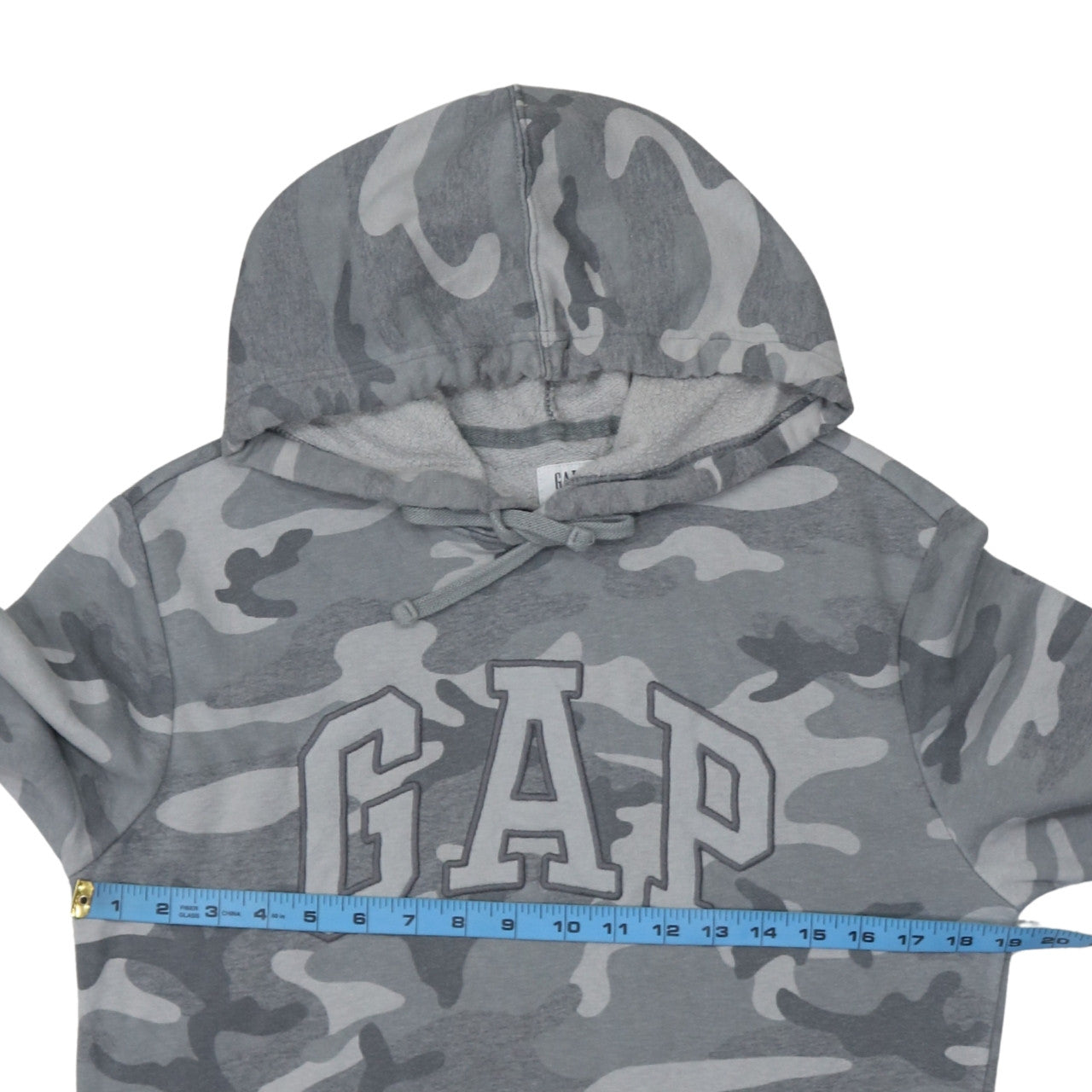 GAP Men's Grey Camouflage Pullover Hoodie Small Cotton Blend