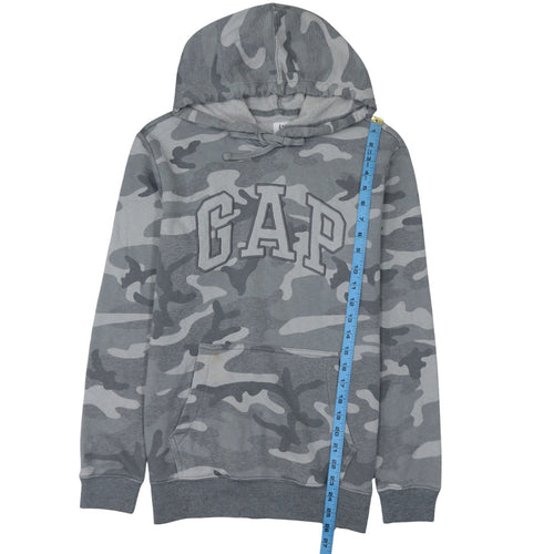 GAP Men's Grey Camouflage Pullover Hoodie Small Cotton Blend
