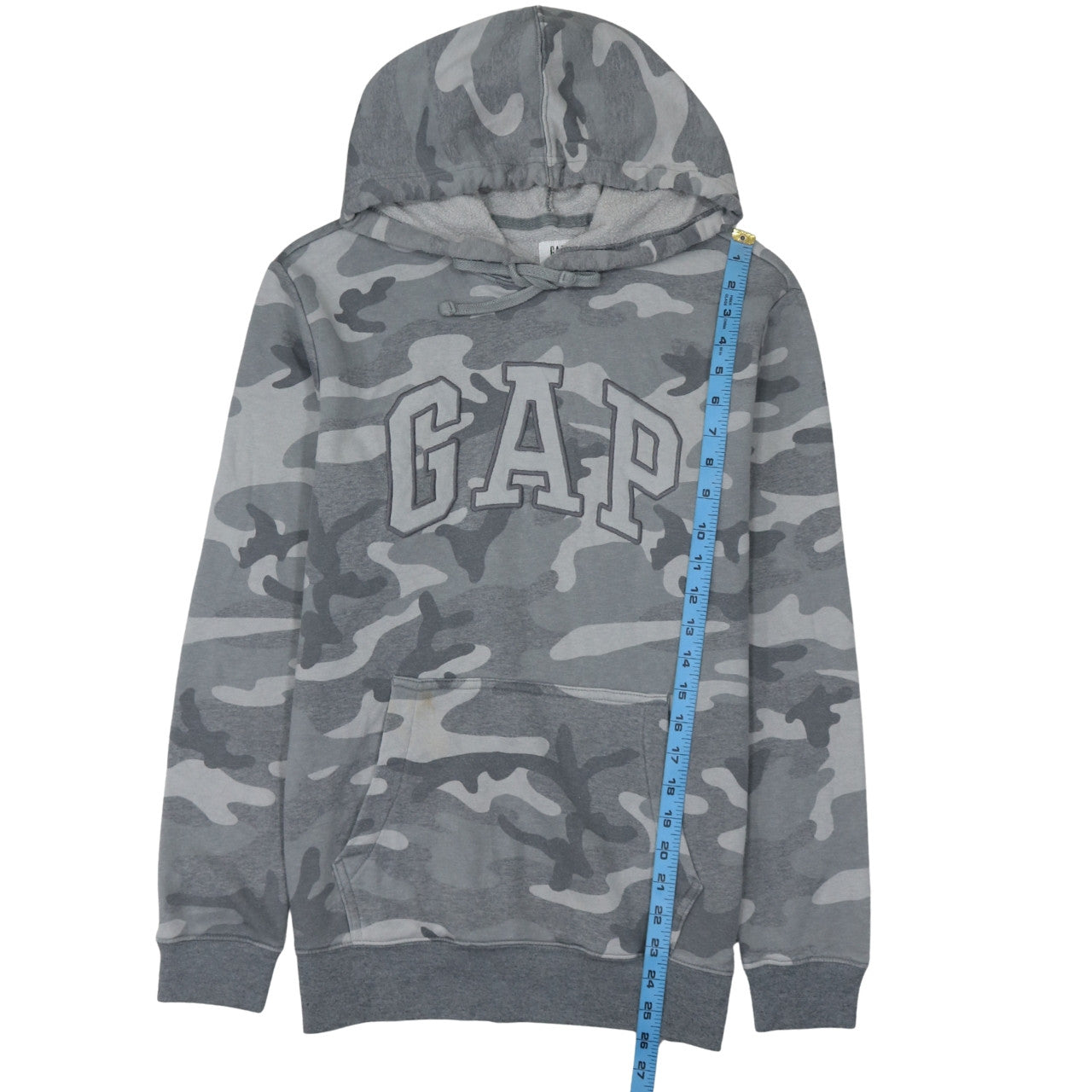 GAP Men's Grey Camouflage Pullover Hoodie Small Cotton Blend