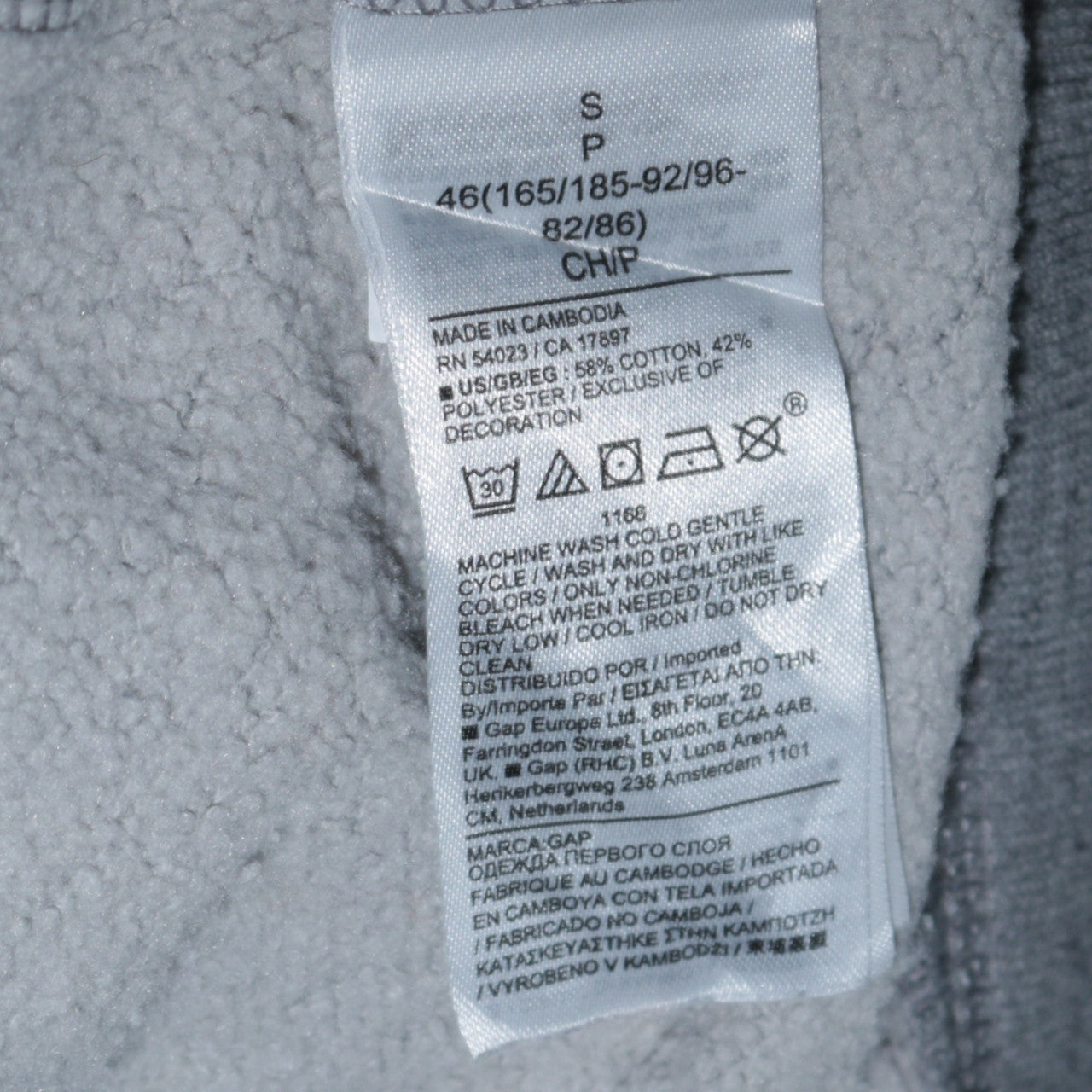 GAP Men's Grey Camouflage Pullover Hoodie Small Cotton Blend