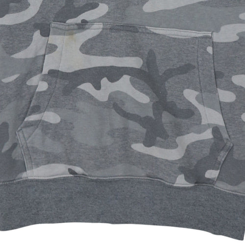 GAP Men's Grey Camouflage Pullover Hoodie Small Cotton Blend