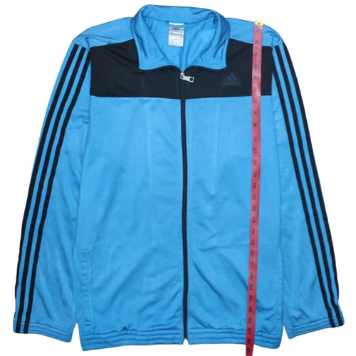 Adidas Men's Blue Track Jacket L Full Zip Colourblock Sportswear