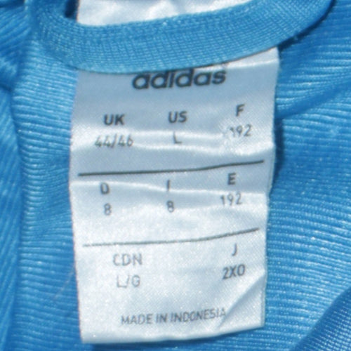 Adidas Men's Blue Track Jacket L Full Zip Colourblock Sportswear