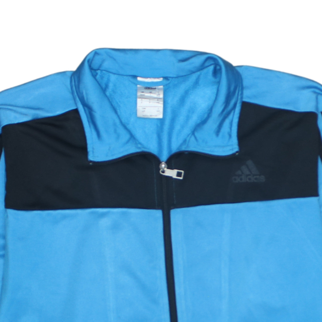 Adidas Men's Blue Track Jacket L Full Zip Colourblock Sportswear