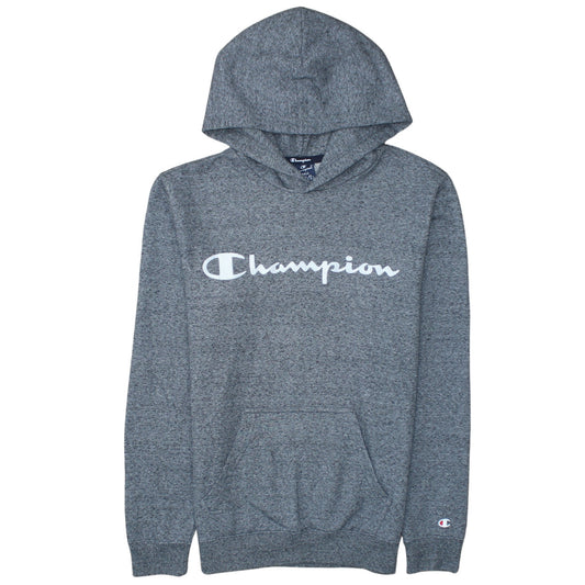 Champion Men's Grey Pullover Hoodie Small Logo Fleece Sweatshirt