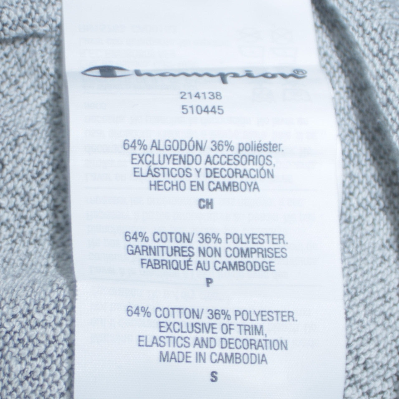 Champion Men's Grey Pullover Hoodie Small Logo Fleece Sweatshirt