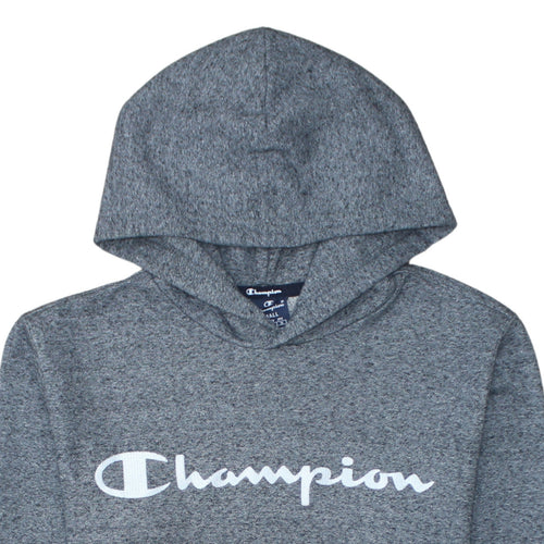 Champion Men's Grey Pullover Hoodie Small Logo Fleece Sweatshirt