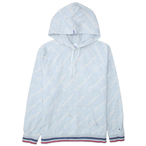 Champion Women Grey XL Pullover Hoodie with Logo Print