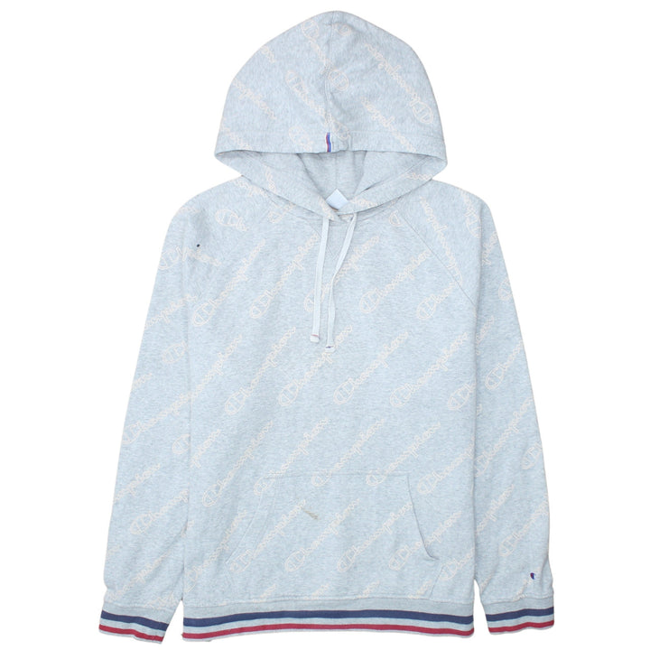 Champion Women Grey XL Pullover Hoodie with Logo Print