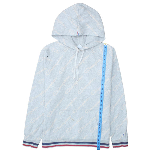 Champion Women Grey XL Pullover Hoodie with Logo Print