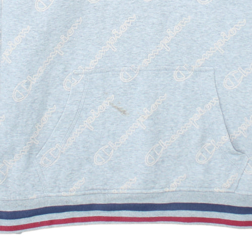 Champion Women Grey XL Pullover Hoodie with Logo Print