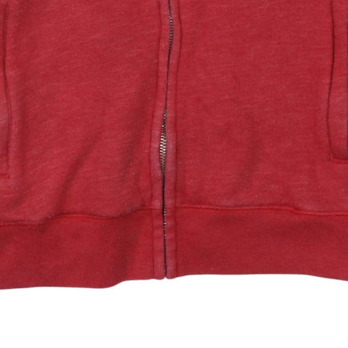 Jack Wills Womens Red Full Zip Hoodie Size 12 Cotton Blend Casual