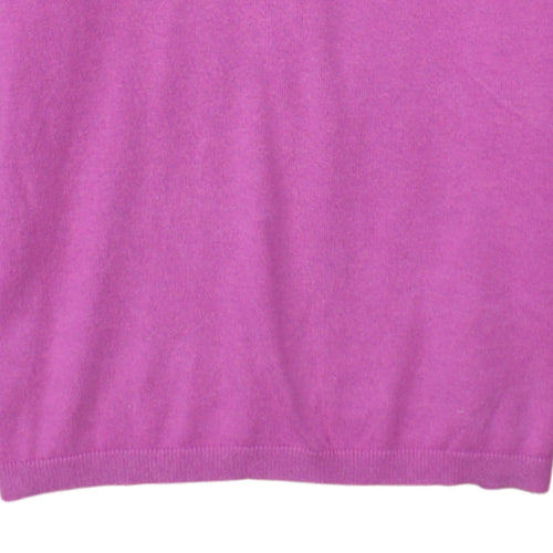 Tommy Hilfiger Women's Pink V-Neck Cotton Jumper Size M