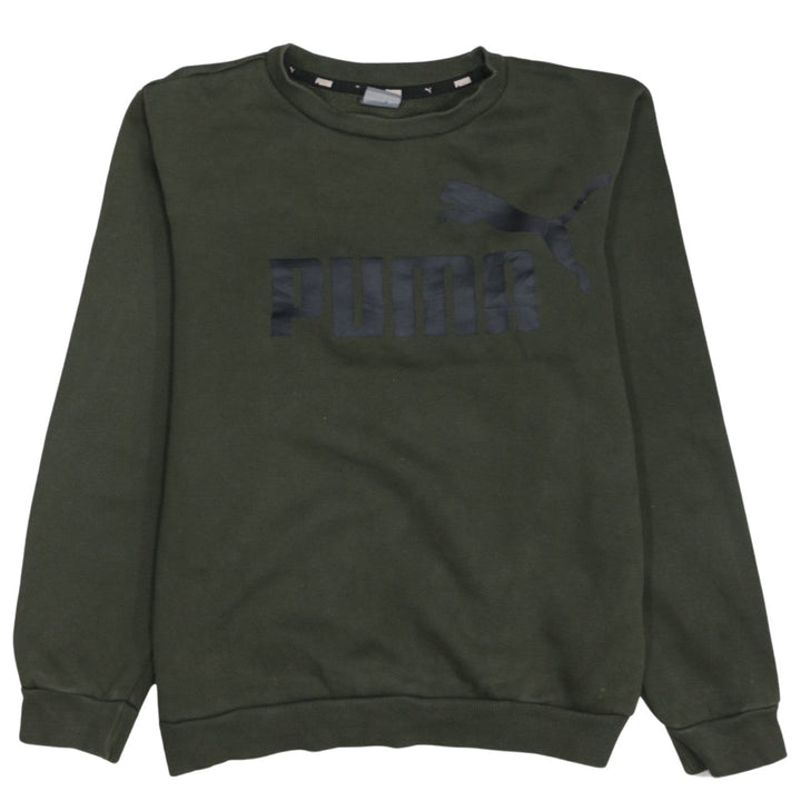 Puma Boys Green Crew Neck Pullover Sweatshirt - Size 14 Years