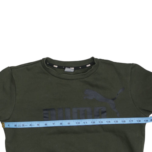 Puma Boys Green Crew Neck Pullover Sweatshirt - Size 14 Years