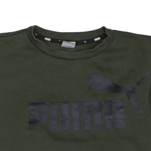 Puma Boys Green Crew Neck Pullover Sweatshirt - Size 14 Years