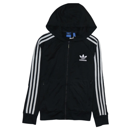 Adidas Womens Black Full Zip Hoodie Size 14 UK Tracksuit Top