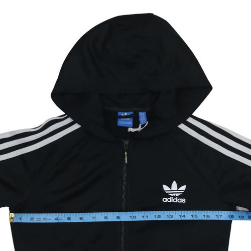 Adidas Womens Black Full Zip Hoodie Size 14 UK Tracksuit Top