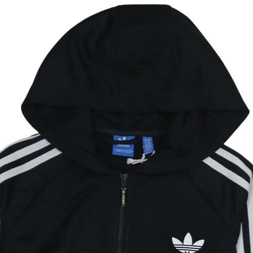 Adidas Womens Black Full Zip Hoodie Size 14 UK Tracksuit Top