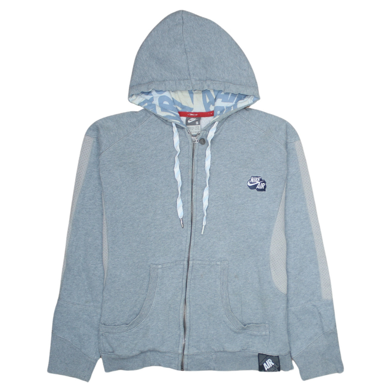 Nike Boys Grey Full Zip Hoodie Small Fleece Sportswear with Logo