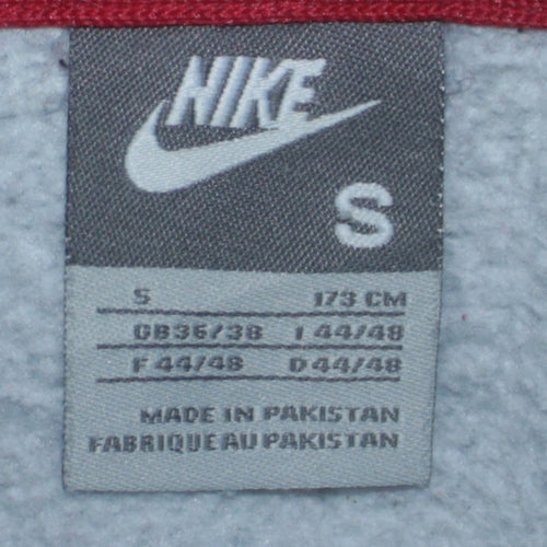 Nike Boys Grey Full Zip Hoodie Small Fleece Sportswear with Logo