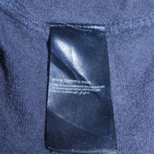 Hilfiger Denim Men's Blue Pullover Hoodie S 1985 Embroidered Logo