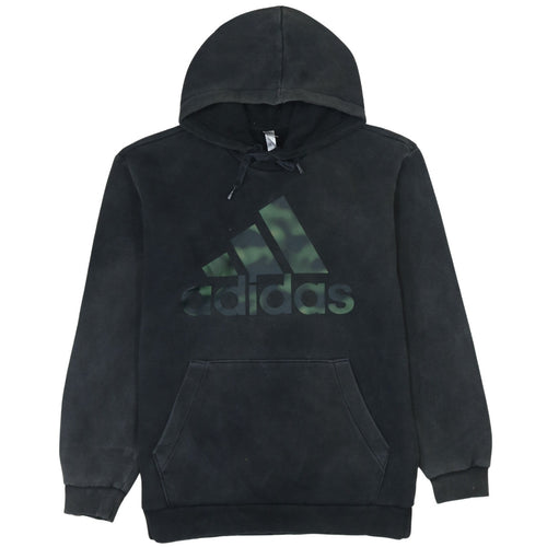 Adidas Men's Black Pullover Hoodie Small Logo Fleece Sportswear