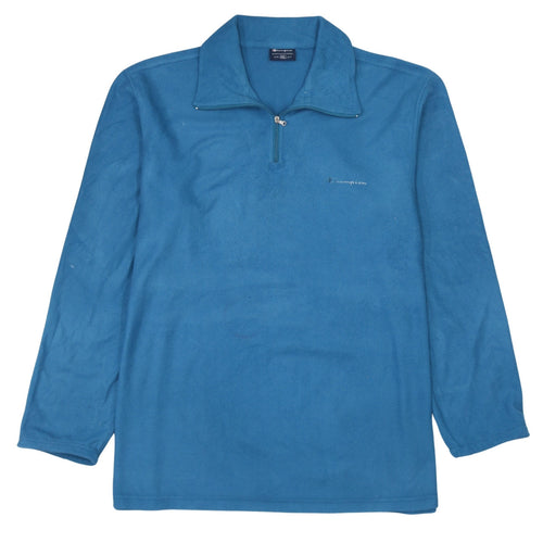 Champion Men's Blue 1/4 Zip Fleece Pullover Sweatshirt XXL