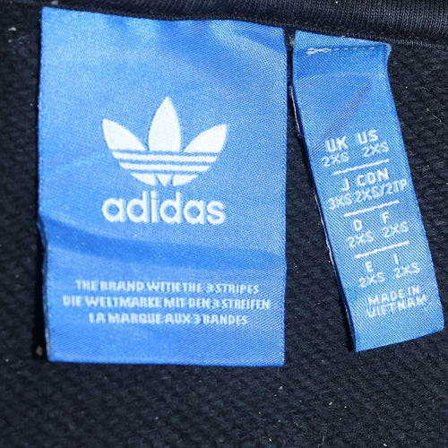 Adidas Men's Black Pullover Hoodie 2XS Logo Fleece Sweatshirt