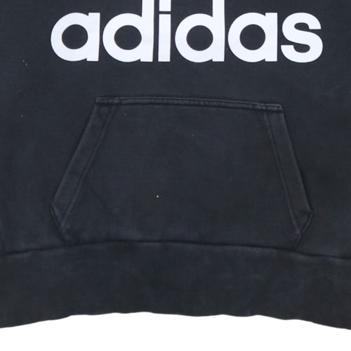 Adidas Men's Black Pullover Hoodie 2XS Logo Fleece Sweatshirt
