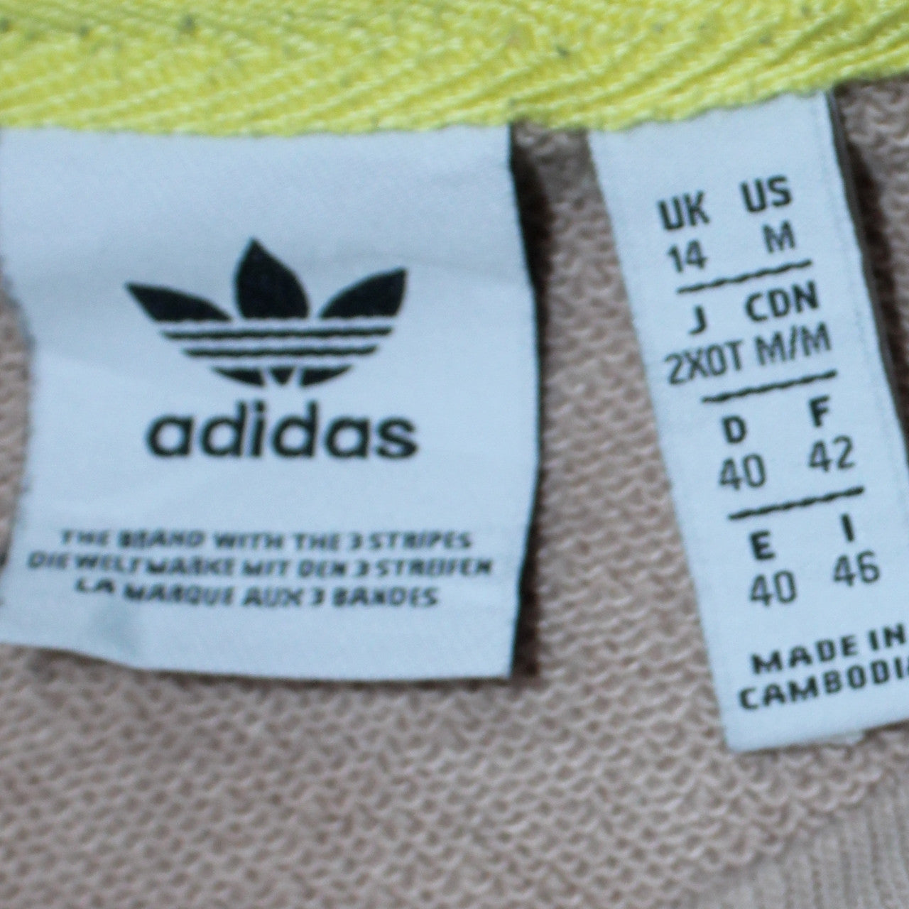 Adidas Women Beige Crew Neck Pullover Sweatshirt UK 14