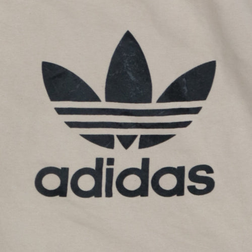 Adidas Women Beige Crew Neck Pullover Sweatshirt UK 14