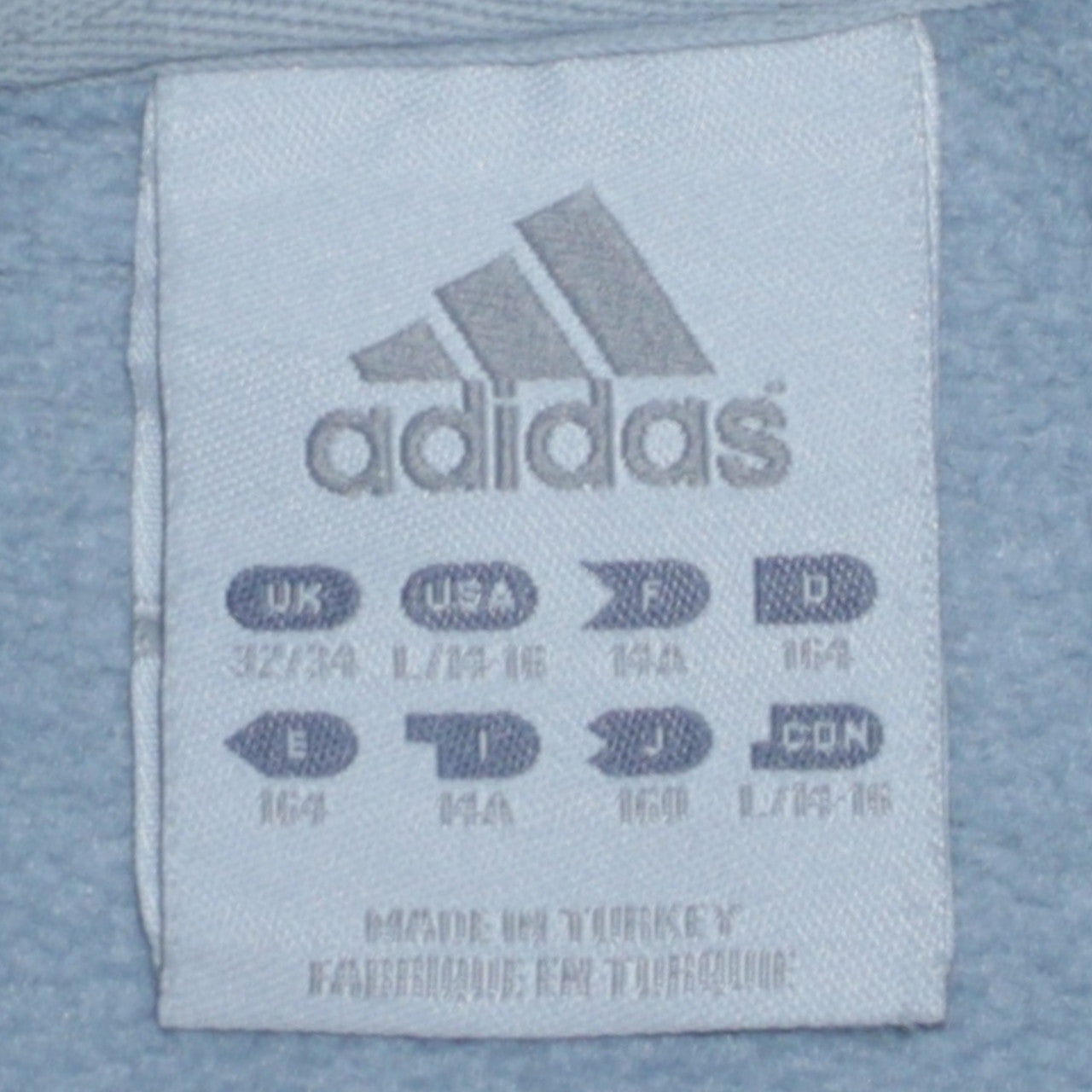 adidas Boys Blue Pullover Sweatshirt 14-15 Years Embroidered Logo Fleece