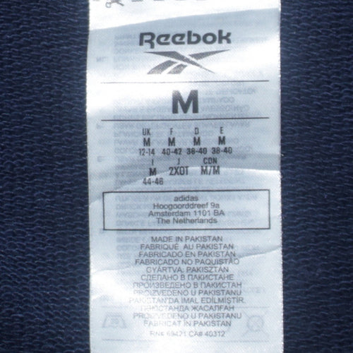 Reebok Womens Navy Pink Full Zip Hoodie Size M Colourblock Logo
