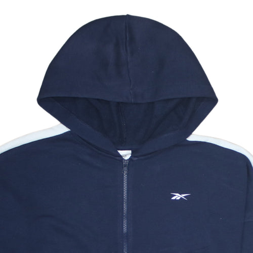 Reebok Womens Navy Pink Full Zip Hoodie Size M Colourblock Logo
