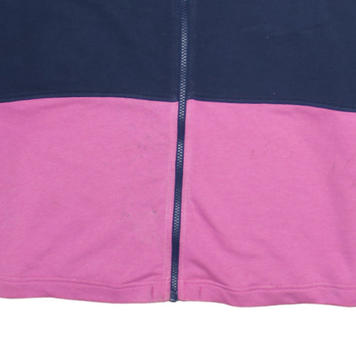 Reebok Womens Navy Pink Full Zip Hoodie Size M Colourblock Logo