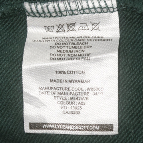 Lyle & Scott Men's Green Cotton Crew Neck Sweatshirt Size M