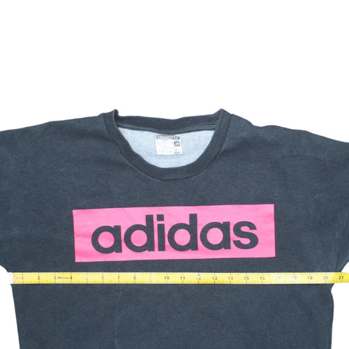 Adidas Women’s Black Pink Logo Pullover Sweatshirt XS