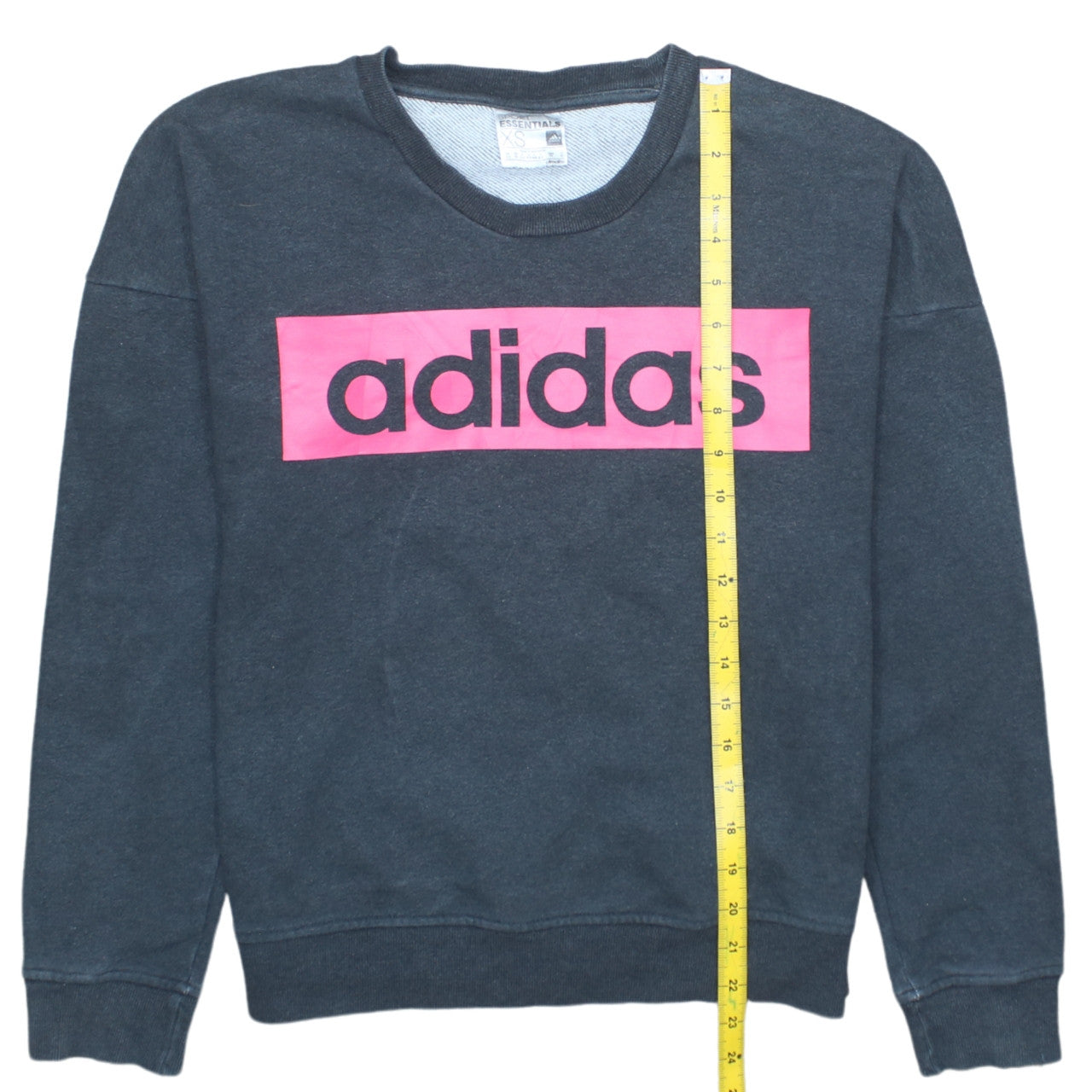 Adidas Women’s Black Pink Logo Pullover Sweatshirt XS