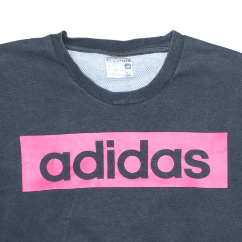 Adidas Women’s Black Pink Logo Pullover Sweatshirt XS