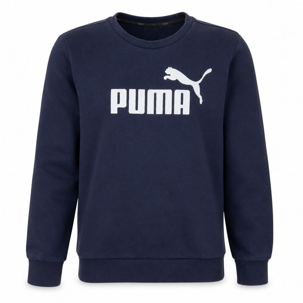 Front view of Puma Men's Blue XS Crew Neck Pullover Sweatshirt