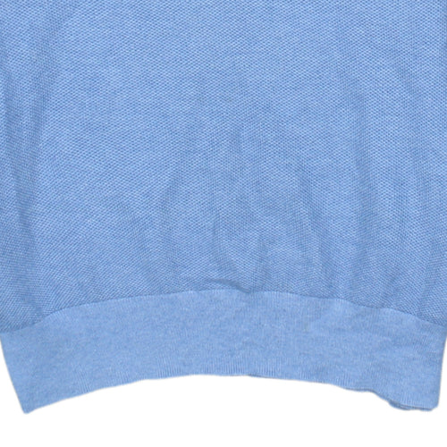 Polo Ralph Lauren Men's Blue Cotton Half Zip Jumper Size L