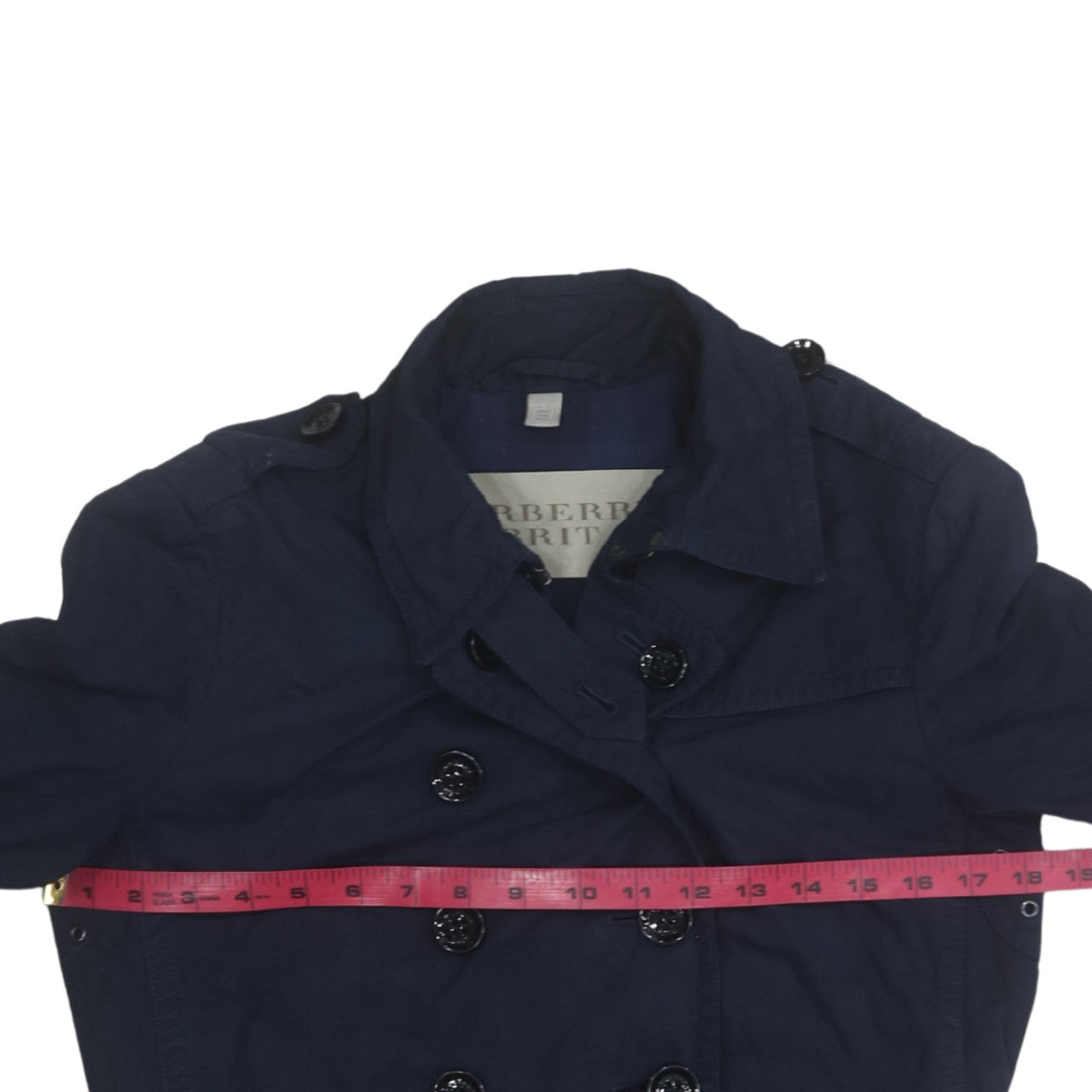 Burberry Brit Women's Blue Mid-Length Cotton Trench Coat M