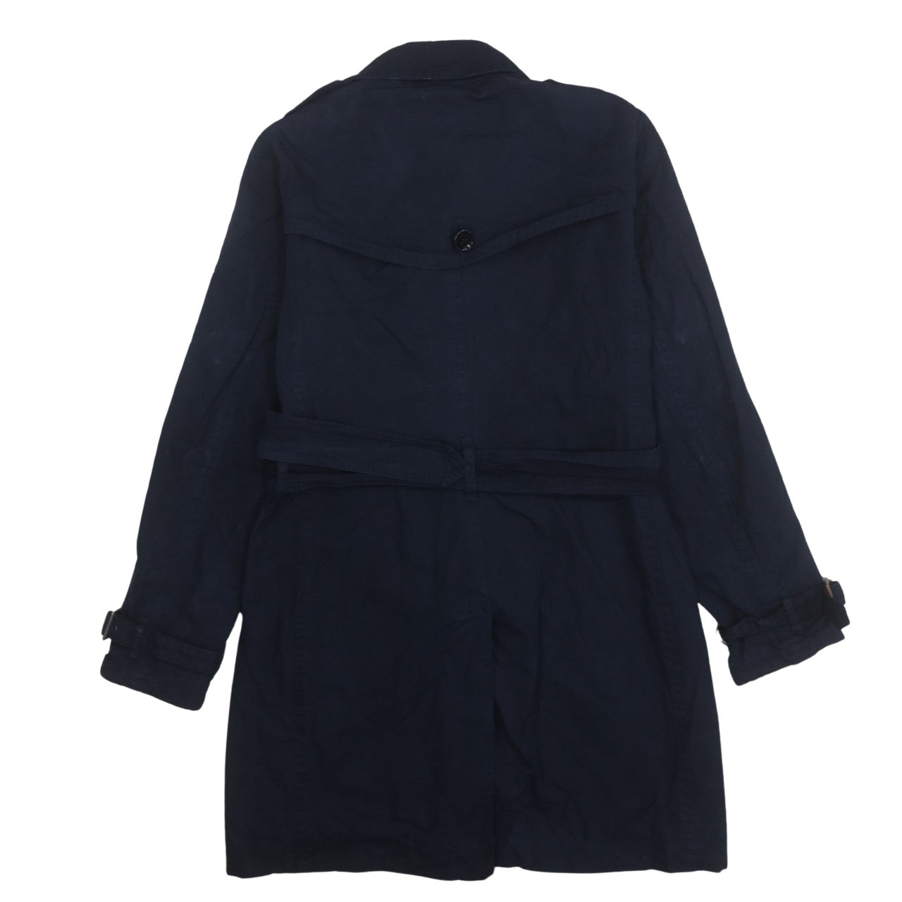 Burberry Brit Women's Blue Mid-Length Cotton Trench Coat M