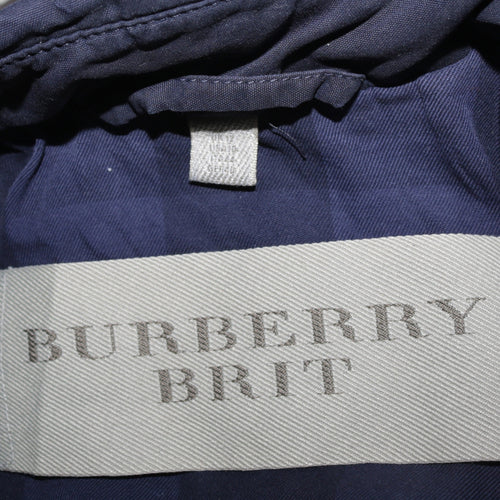 Burberry Brit Women's Blue Mid-Length Cotton Trench Coat M