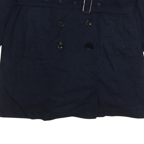 Burberry Brit Women's Blue Mid-Length Cotton Trench Coat M